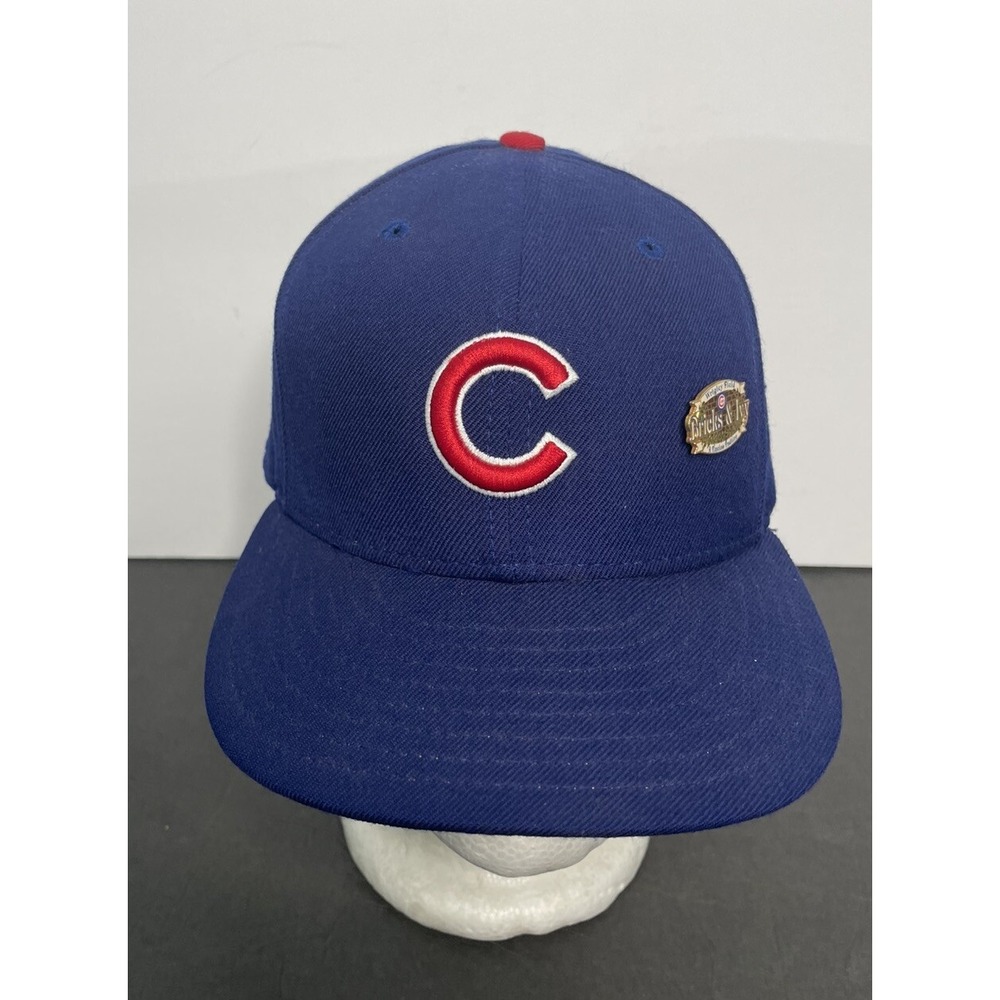 Vintage New Era Chicago Cubs Hat Mens 7 1/2 Blue MLB Baseball 100% Wool USA Made